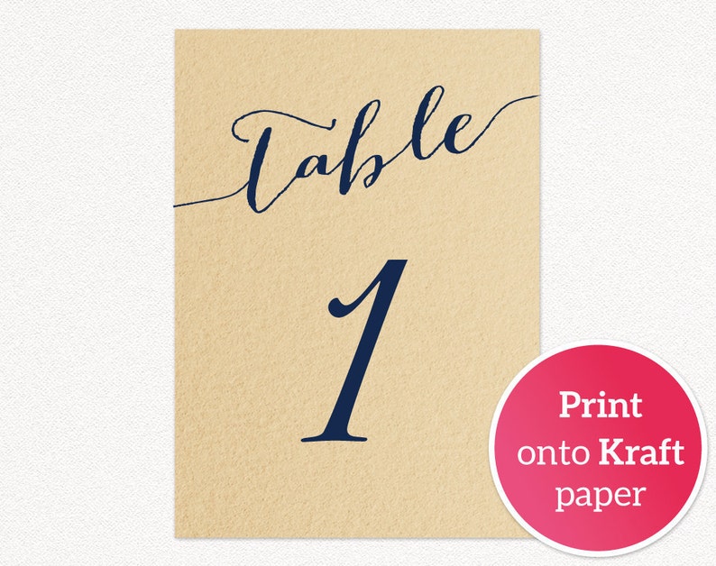 1 40 table numbers printable template in two sizes wedding etsy
