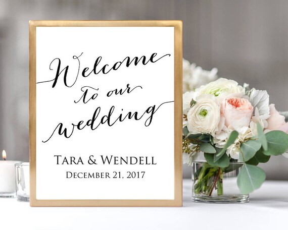 Welcome To Our Wedding Sign 8x10 Wedding Sign Instant Etsy