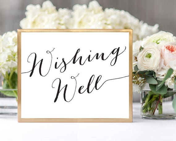 Wishing Well Sign Template DIY Sign Printable Wedding Etsy