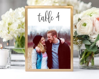 Photo Table Numbers, Photo Table Numbers for Wedding, Table Numbers Wedding, Table Numbers Cards, Table Numbers Printable,Table Numbers Sign