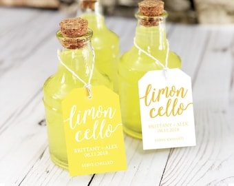 Limoncello Favor Tags, Limoncello Favors, Limoncello Tags, Limoncello Labels, Limoncello Bottle, Limoncello Wedding Favor, Alcohol Favors