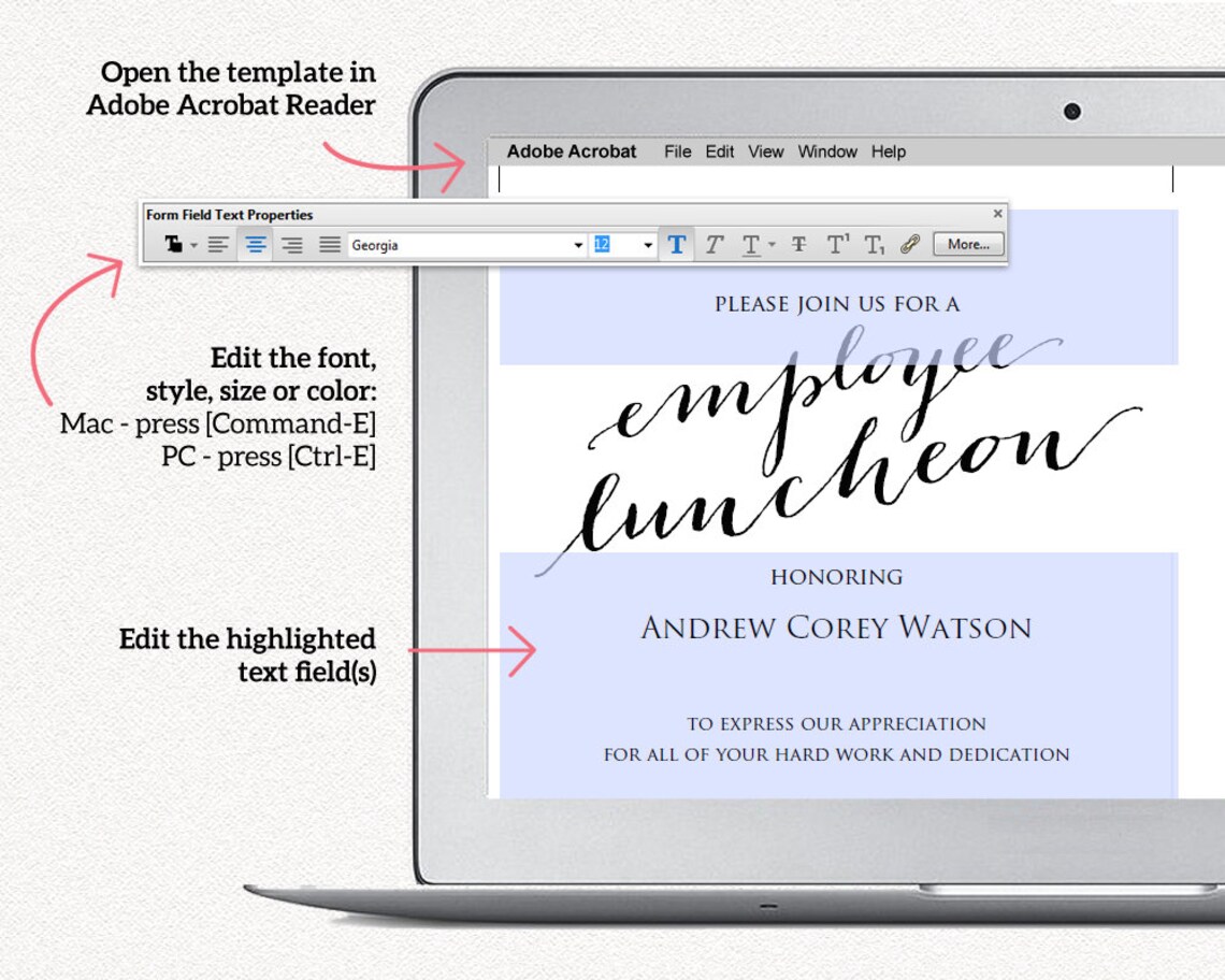 Employee Luncheon Invitation Lunch Invitation Lunch Invite - Etsy