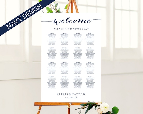 Seating Chart Poster Size