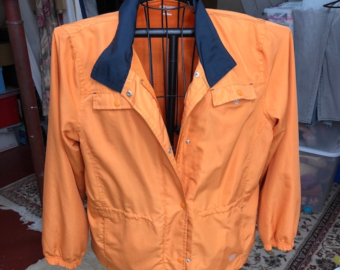 Oleg Cassini Women’s Vintage Jacket, Retro Jogging Coat, Orange Windbreaker