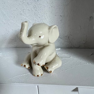 Elephant Figurine, Lenox Collectible, Porcelain Trunk Up