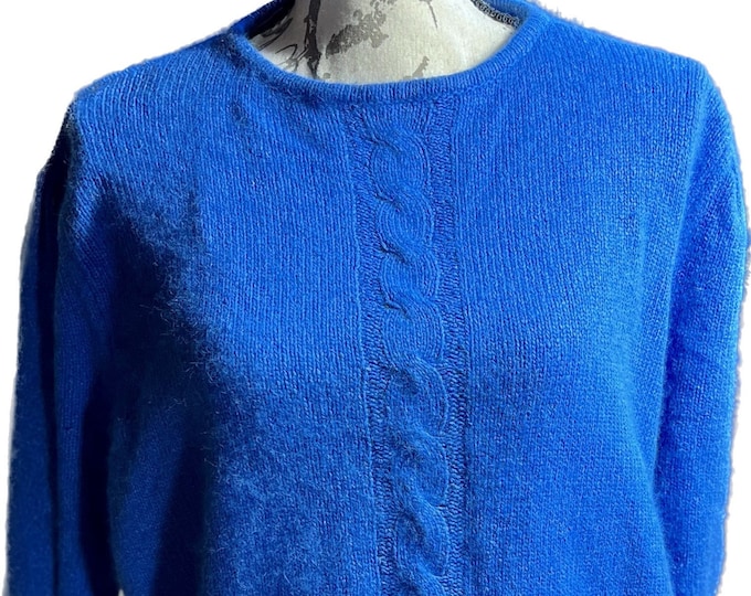 Royal Blue Sweater, Pullover Short Short Sleeve Top