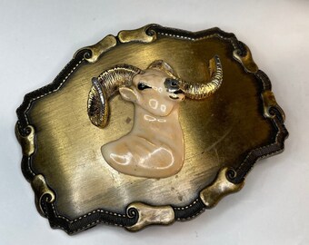 Country Western Buckle, Ram Head Belt Buckle, unisex cowboy