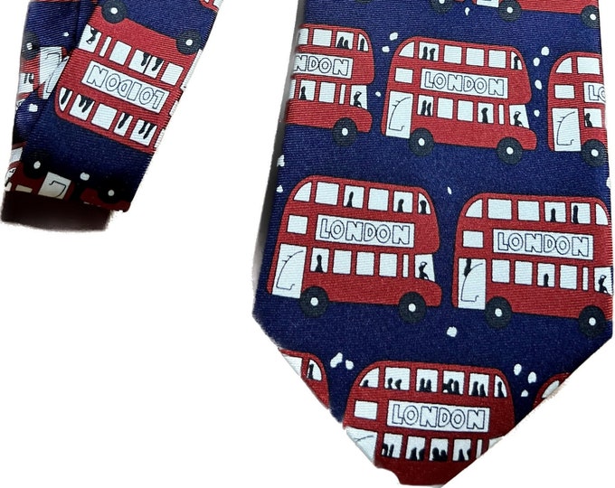 London Silk Necktie, Double Decker Red Bus Tie