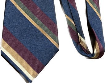 Diagonal Striped Necktie, Dark Blue Silk Men’s Tie, Suit Accessory