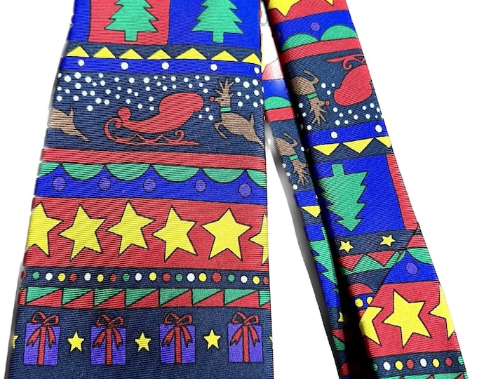 Christmas Holiday Necktie, Silk Colorful Party Tie, Gift For Teacher