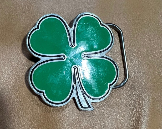 Shamrock Belt Buckle, Fine Pewter Unisex Irish Buckle, Saint Patrick’s Day Wear