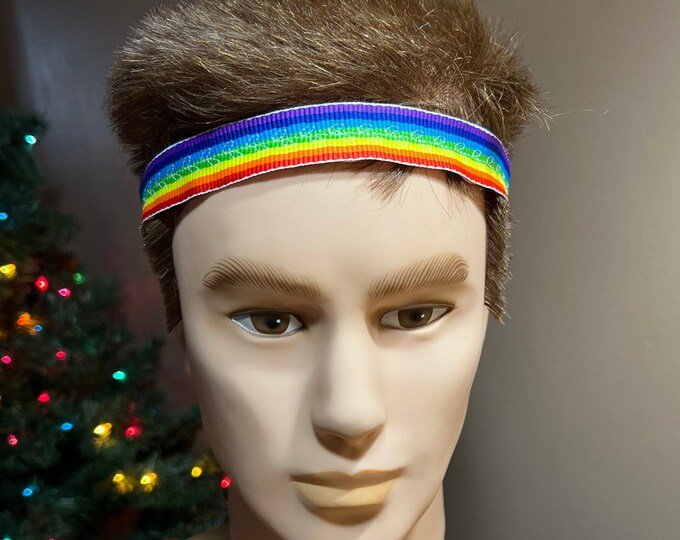 Rainbow Headband, Striped Pride Elastic Hairband Accessory