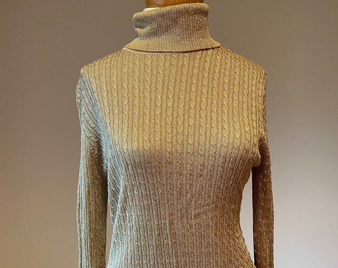 gold sparkle turtleneck