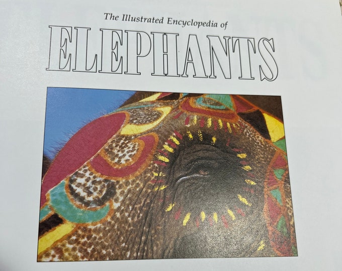Elephants Book, Vintage Elephant Reference Hardback, Learn About Elephants