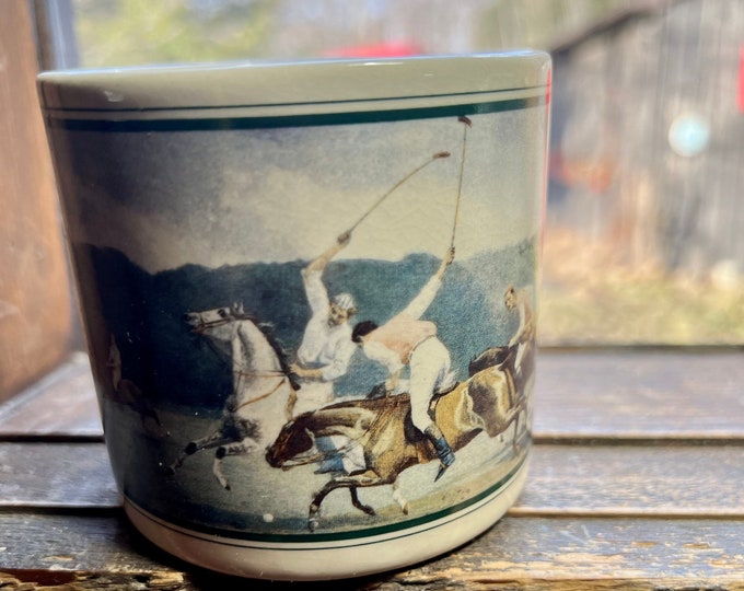 Polo Mug, Vintage Horse Gaming Pictured Cup, Polo Player Gift