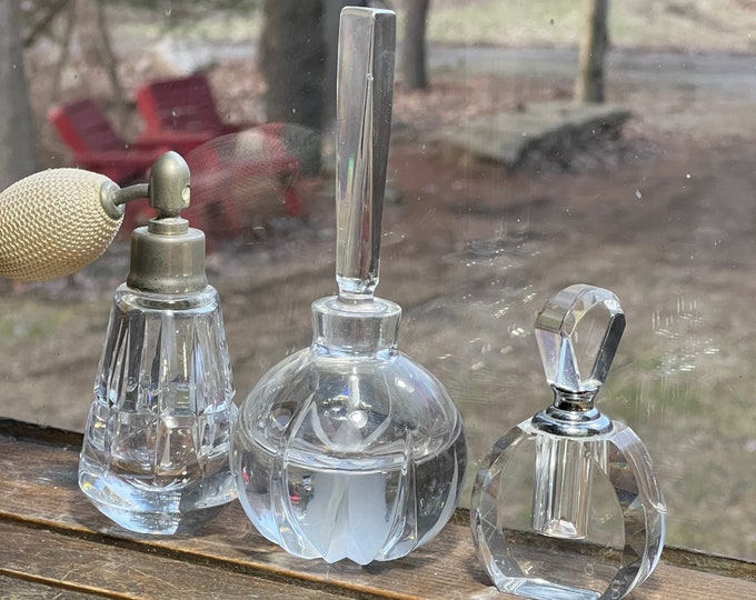 Crystal Perfume Bottles, Cut Glass Cologne Containers