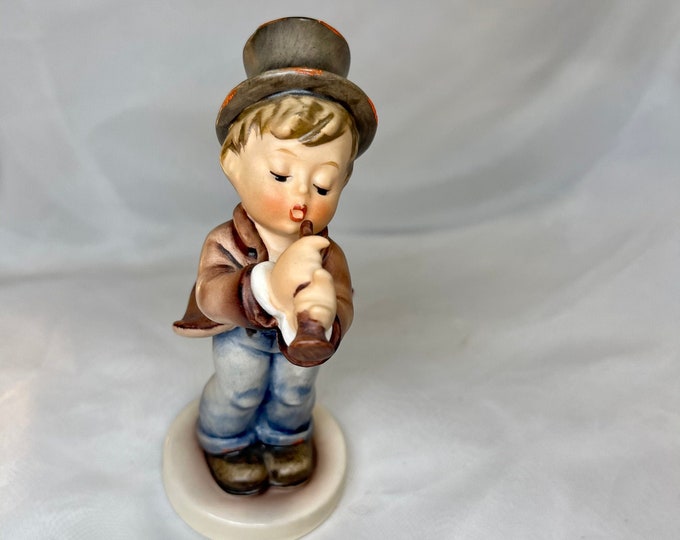 Hummel Figurine, Boy With Horn Collectible Statue, M I Hummel Porcelain