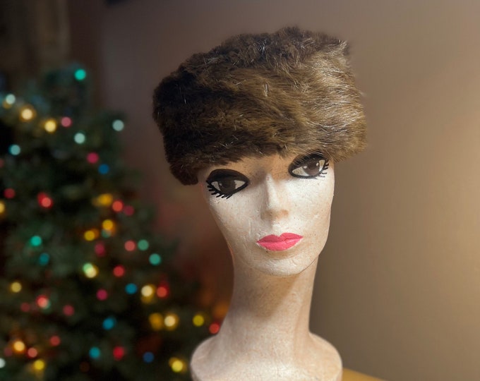 Fur Pillbox Hat, Winter Wear, Mid Century Formal Fashion