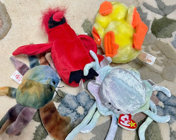 Beanie Babies Lot, Stuffed Animals, Collectible Toys, Sea Animals