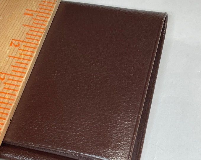 Vintage Brown Leather Wallet, Men’s Mid Century Picture Billfold, Bifold Cash Holder