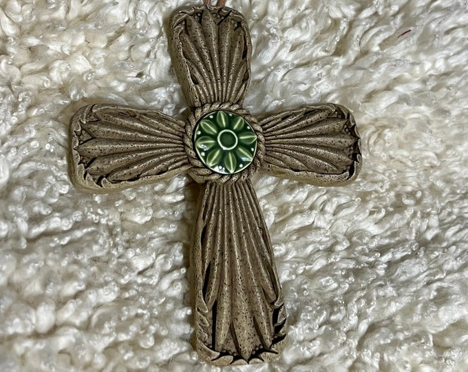 Irish Cross, St Patrick’s Day Religious Cross Ornament, Hanging Green Cross