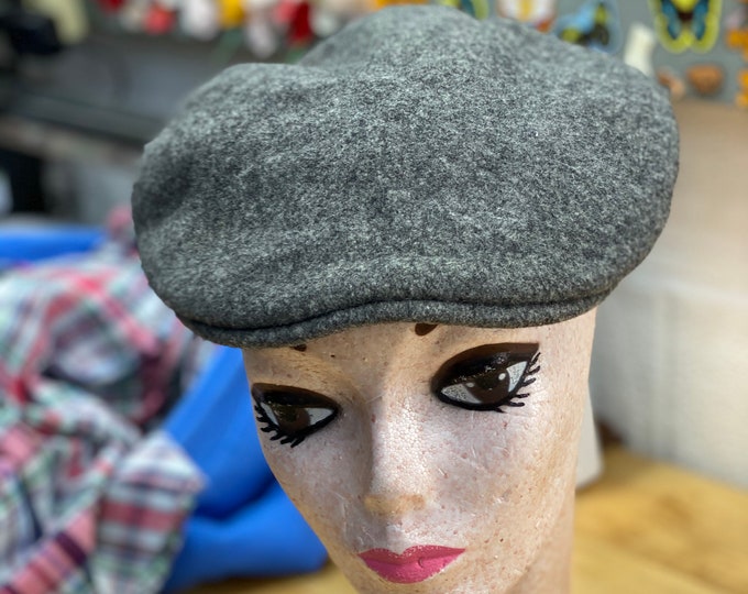 Gray Wool Newsboy Hat, Vintage Kangol Cap, Unisex Fashion