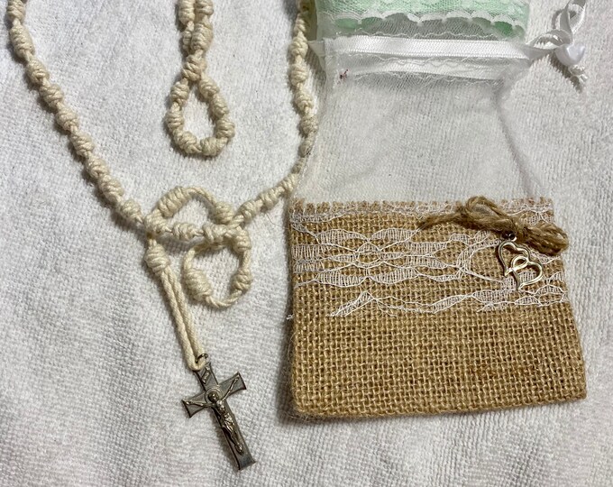 Beach Rosary, Sailor Prayer Bead, Cotton Knots Rosary