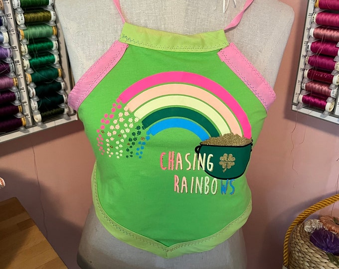 Halter Top, Chasing Rainbows Crop Top, Pot Of Gold Holiday Shirt