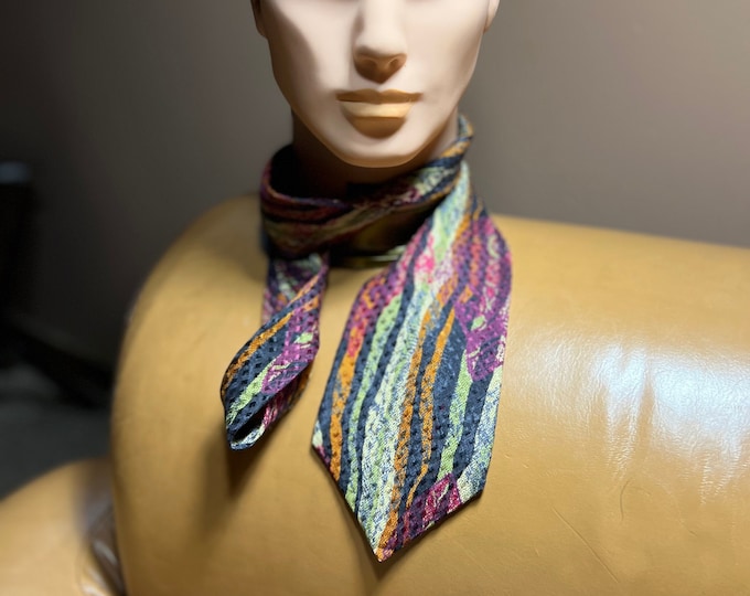 Coogi Silk Necktie, Colorful Tie, Retro Menswear