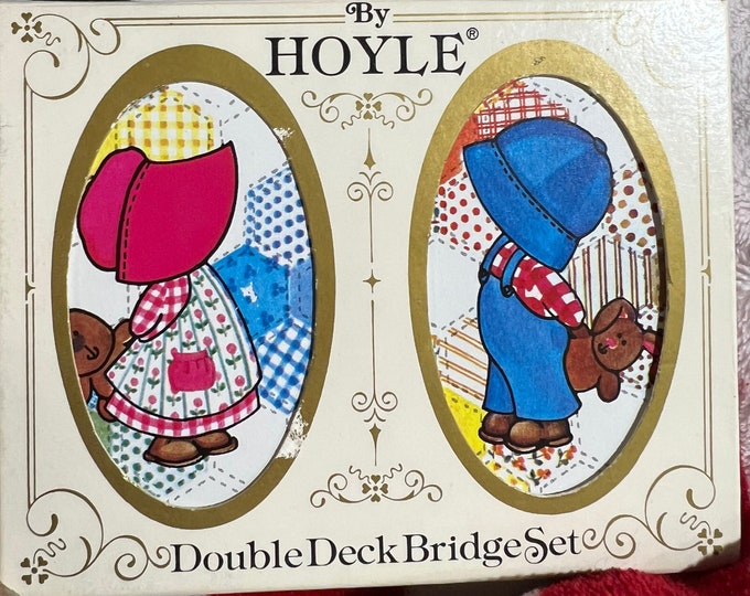 Hoyle Playing Cards, Boy And Girl In Bonnet, Double Deck Bridge Set