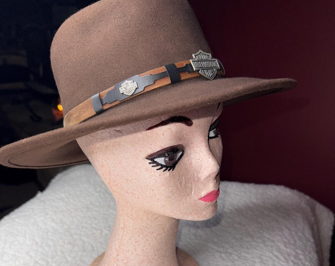 Harley Davidson Fedora Cowboy Hat Unisex Wool Made In USA Motorcycle Biker Casual Festival