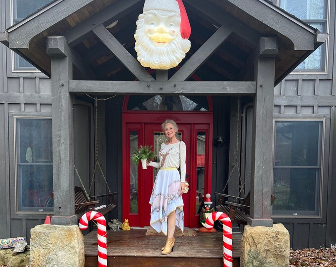 Christmas Holiday Skirt, Winter Women’s Fashion, Upcycled