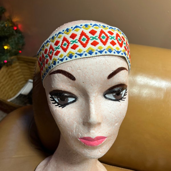 Geometric Headband, Elastic Hairband, Boho Hair Accessory