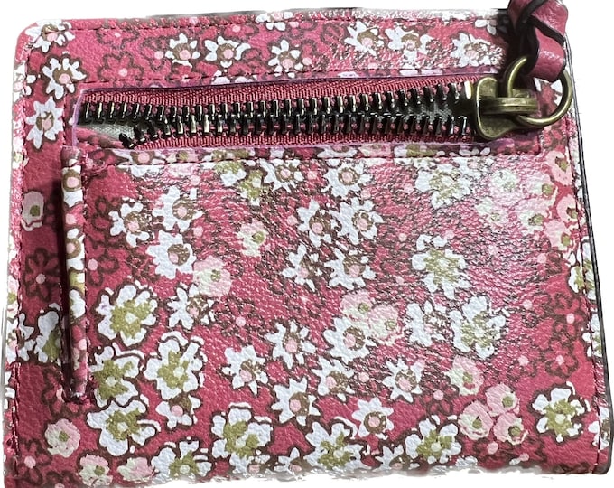 Floral Wallet, Faux Leather Women’s Money Keeper, Flower Purse Accessory