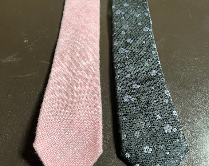 Skinny Neckties, Pink Black Floral Ties, Gift For Him