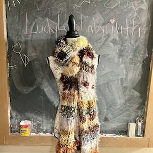 Shades of Brown Scarf, Striped Boho Unisex Wrap, Bohemian Style Fashion