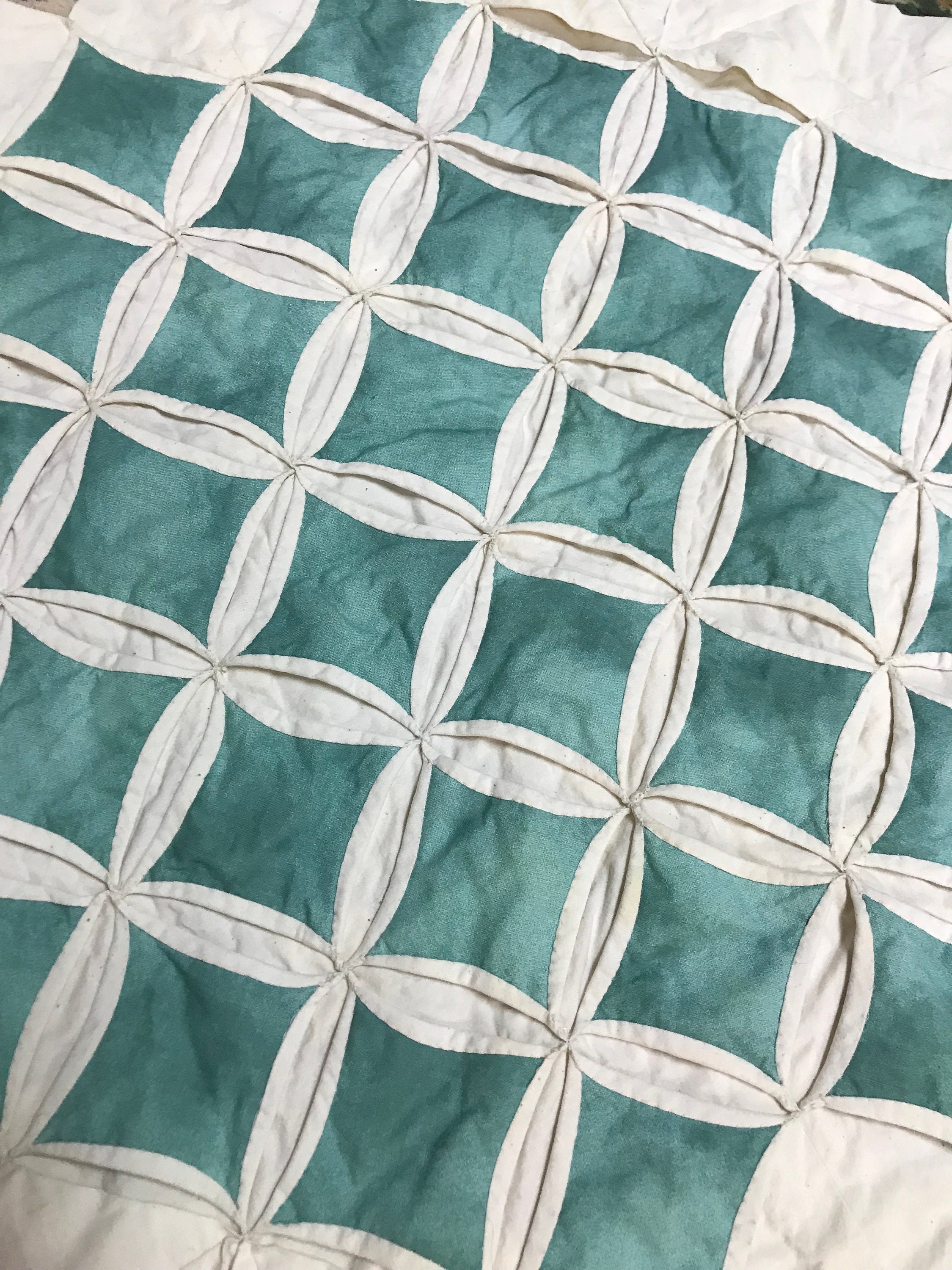 Quilted Fabric Art Geometric Pattern Quilting