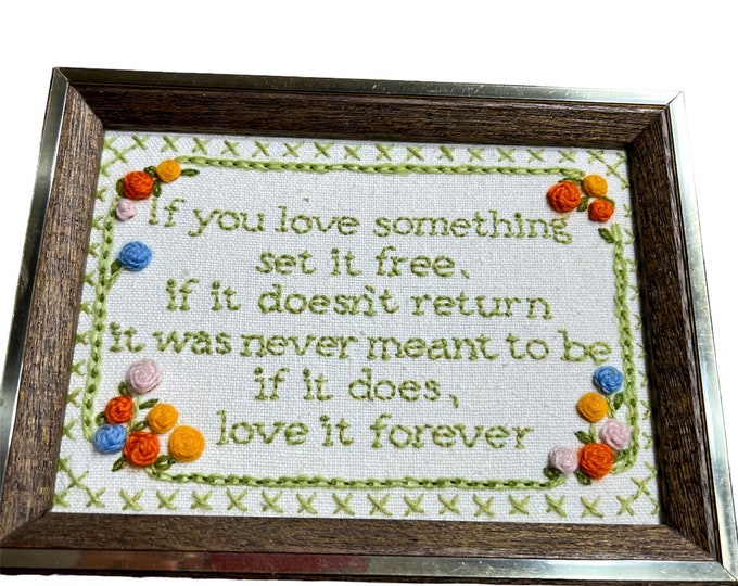 Inspirational Wall Hanging, Embroidered Vintage Home Decoration, Gift For Anyone