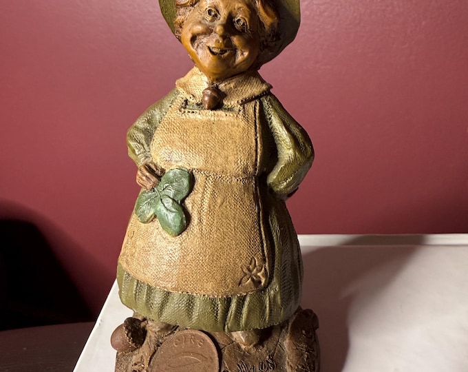Irish Gnome Figurine. Shamrock Colleen Tom Clark Shamrock,  St. Patrick's Day Made in USA