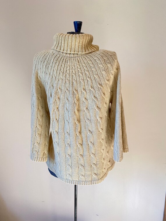 Gold Sparkle Turtleneck Sweater Formal 