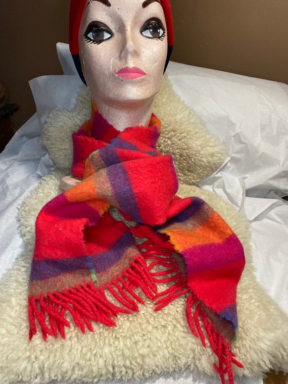 Unisex Colorful Scarf, Merino wool scarf, Irish w… - image 1
