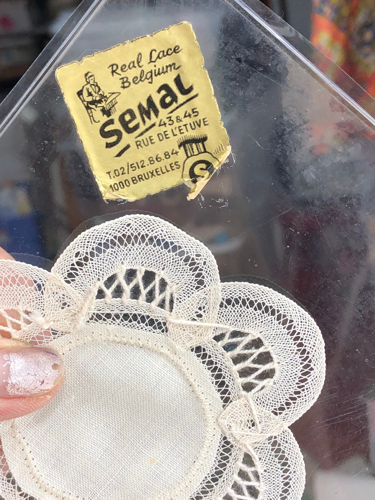 Belgium Lace Doilies, Handmade Vintage Coaster Set