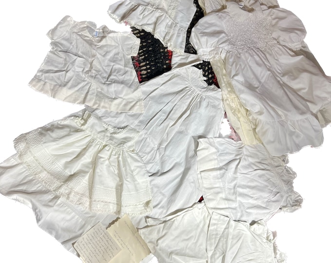 Antique Doll Dresses Lot, Craft Project White Retro Unisex Dolls Etsy