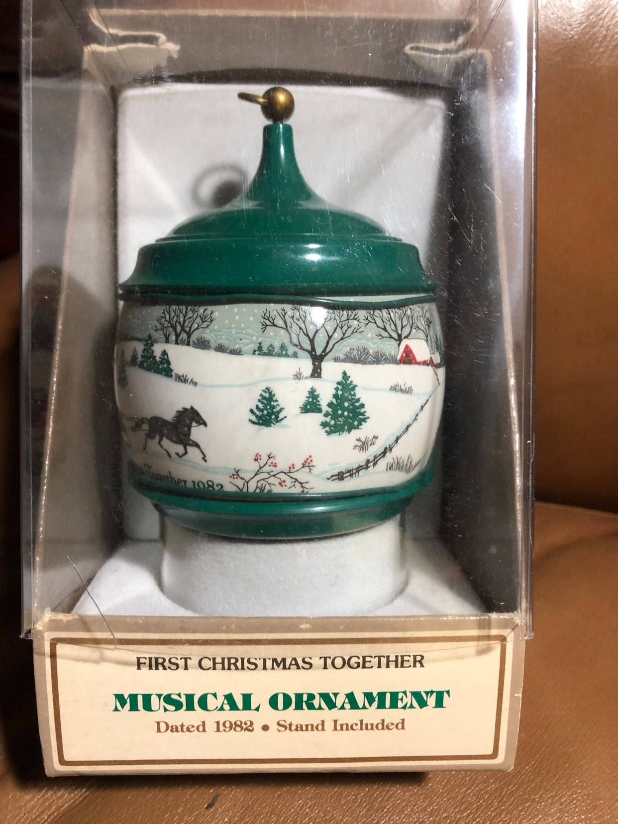 Vintage Hallmark Musical Christmas Ornament, Wind Up White Christmas