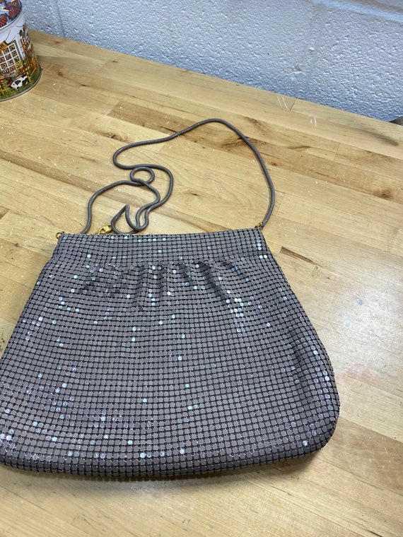 Gray Metal Handbag, Mesh Chain Link Retro Purse, … - image 1