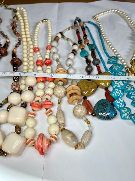 Beaded Necklaces Lot, Statement Necklaces, Costum… - image 9