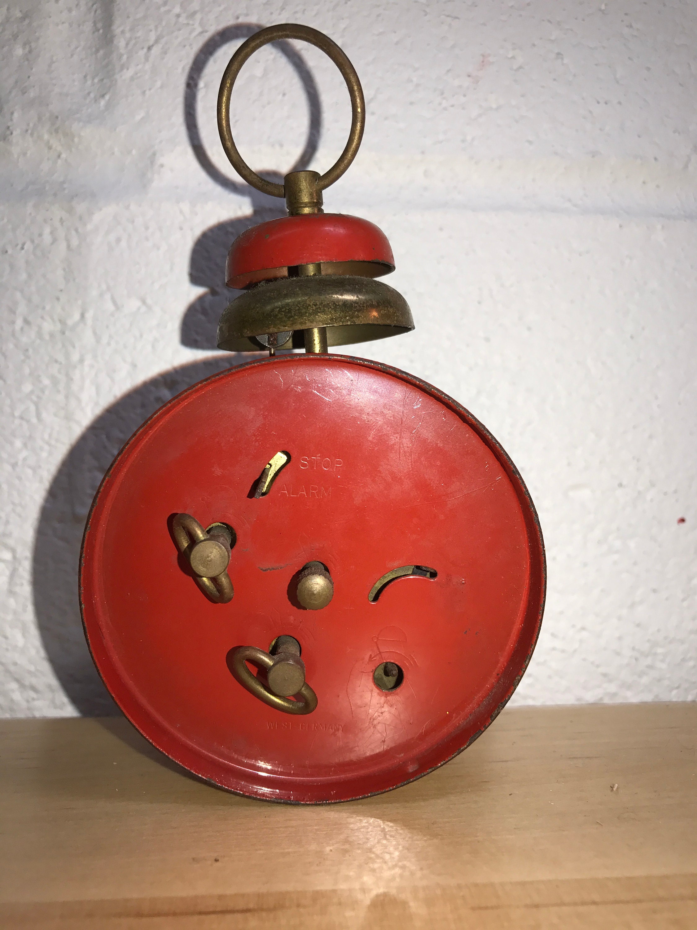 Red Wind Up Clock Parts, Steampunk Restoration, cottage decor