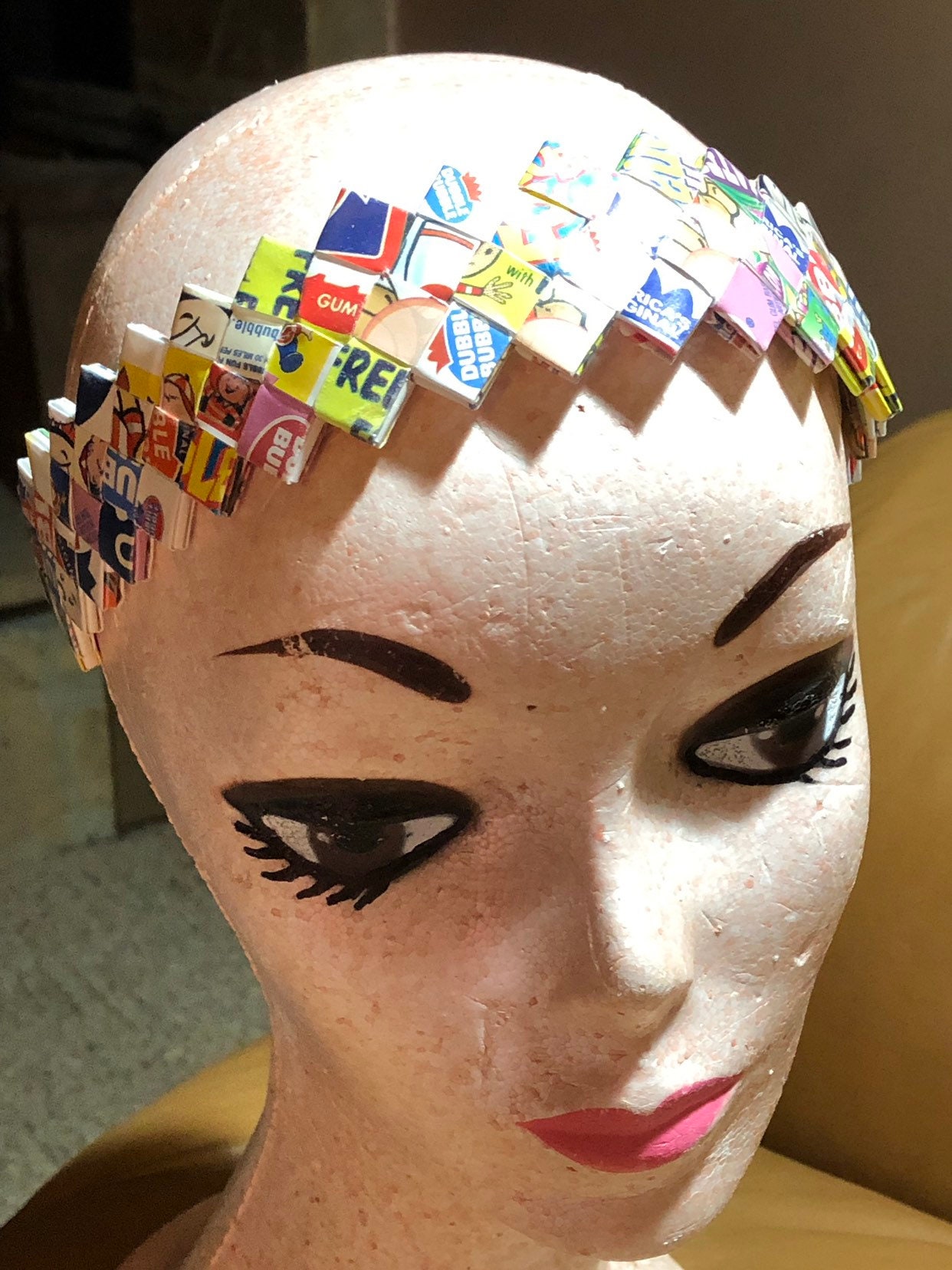 Bubble Gum Wrapper Chain Headband Colorful Fun Hair Accessory