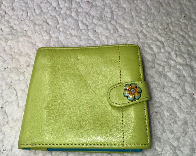 Green Wallet Heart Flower Brighton Card License Money Holder