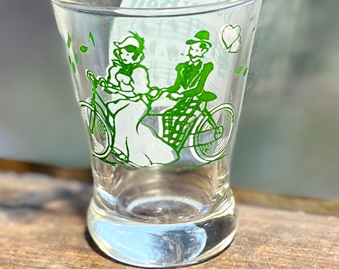 Daisy Bell Shot Glass, Tandem Bicycle Barware, Bicycle Built For Two Bar Display